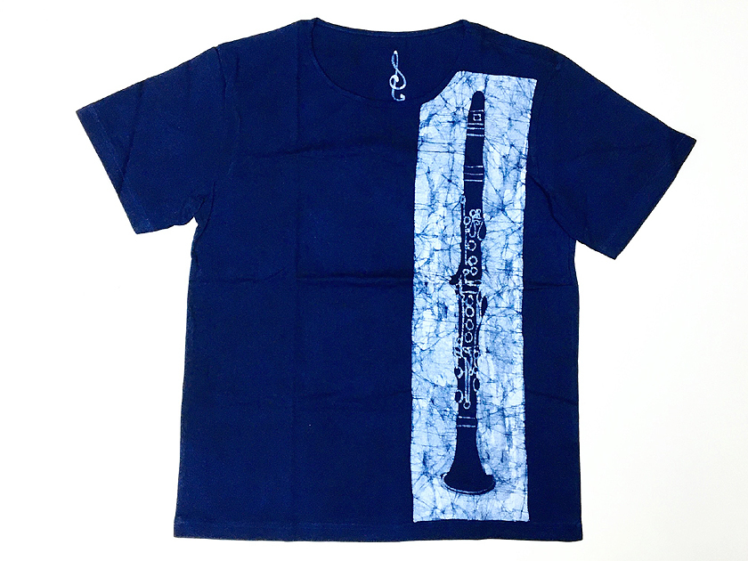 クラリネット柄藍染Tシャツ20220628