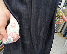 リネンデニムのジャンパースカート