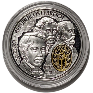 ウィーン・フィルハーモニー管弦楽団 創立175周年記念 20ユーロ銀貨（オーストリア）